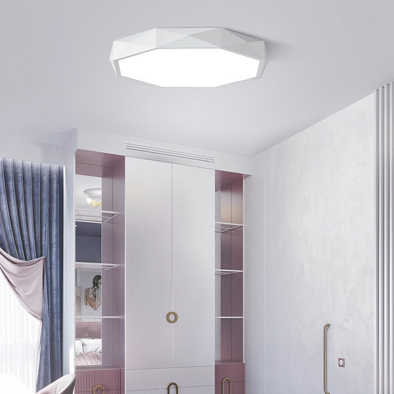 Luz de techo de LED acrílico geométrico en estilo creativo moderno Montaje de vaciado de hierro forjado para dormitorio