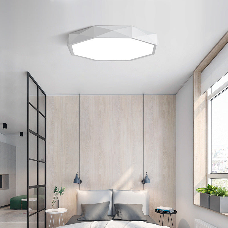 Luz de techo de LED acrílico geométrico en estilo creativo moderno Montaje de vaciado de hierro forjado para dormitorio