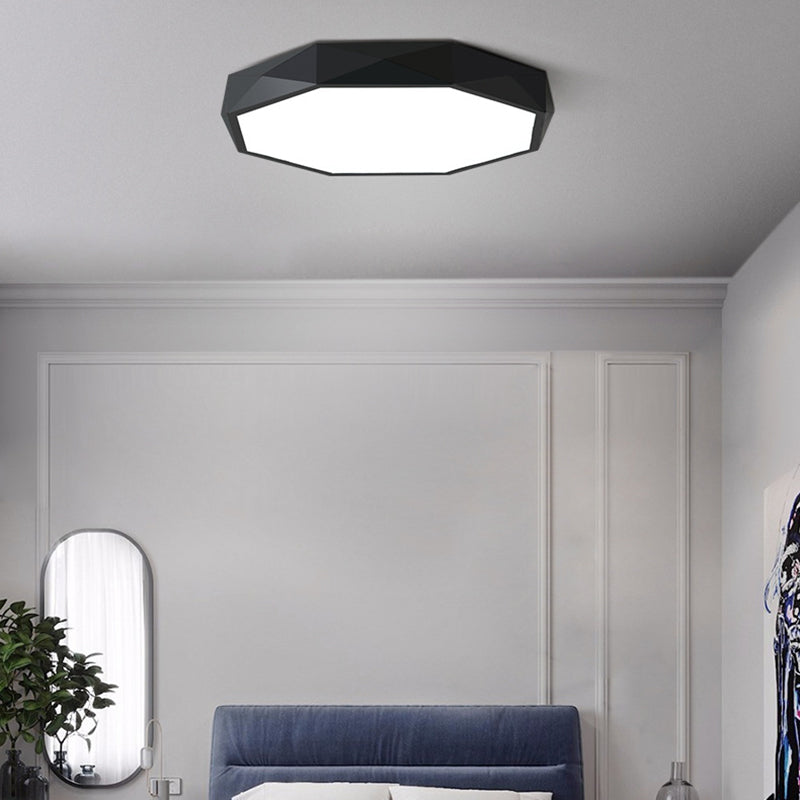 Luz de techo de LED acrílico geométrico en estilo creativo moderno Montaje de vaciado de hierro forjado para dormitorio