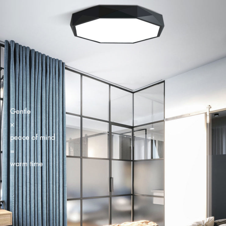 Luz de techo de LED acrílico geométrico en estilo creativo moderno Montaje de vaciado de hierro forjado para dormitorio
