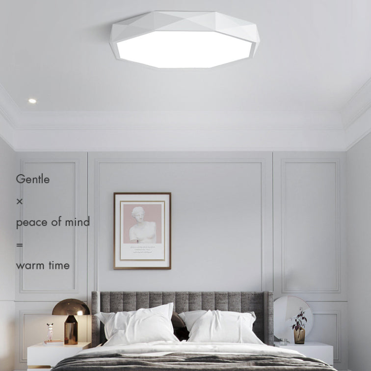 Luz de techo de LED acrílico geométrico en estilo creativo moderno Montaje de vaciado de hierro forjado para dormitorio