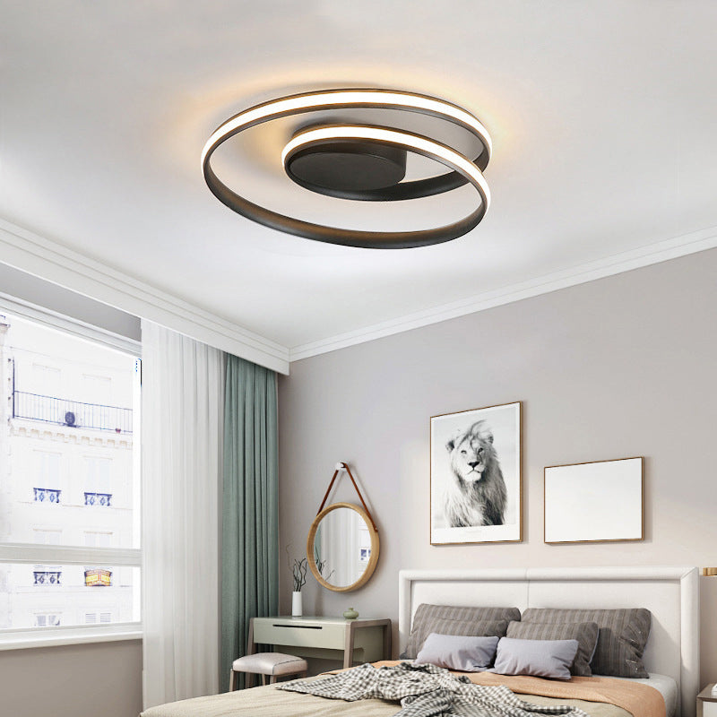 Lámpara de techo LED lineal creativa moderna, montaje empotrado de aluminio con pantalla de silicona