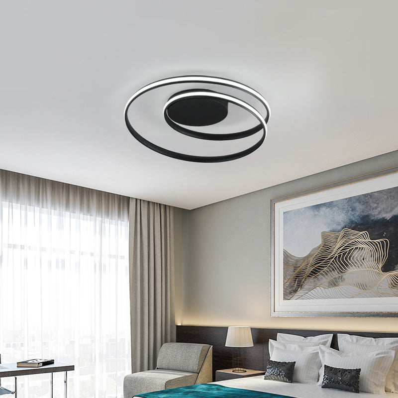 Lámpara de techo LED lineal creativa moderna, montaje empotrado de aluminio con pantalla de silicona