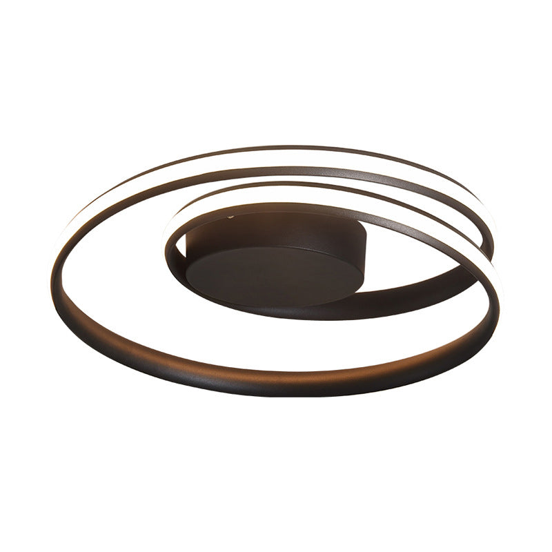 Lámpara de techo LED lineal creativa moderna, montaje empotrado de aluminio con pantalla de silicona