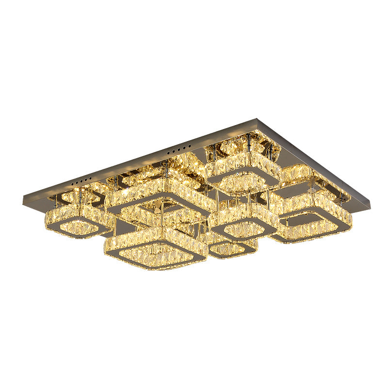 Luminaires encastrés en cristal modernes, montage encastré LED doré pour salon