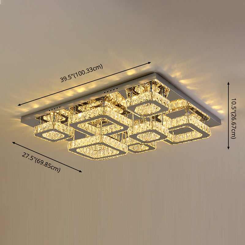 Luminaires encastrés en cristal modernes, montage encastré LED doré pour salon