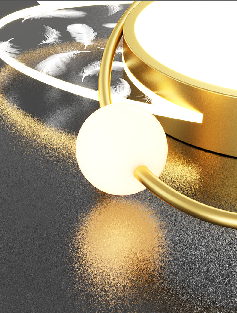 Contemporary Metal LED Flush Light Fixture Geometric Ceiling Flush Mount for Bedroom