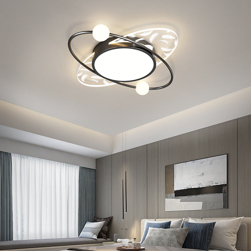 Contemporary Metal LED Flush Light Fixture Geometric Ceiling Flush Mount for Bedroom
