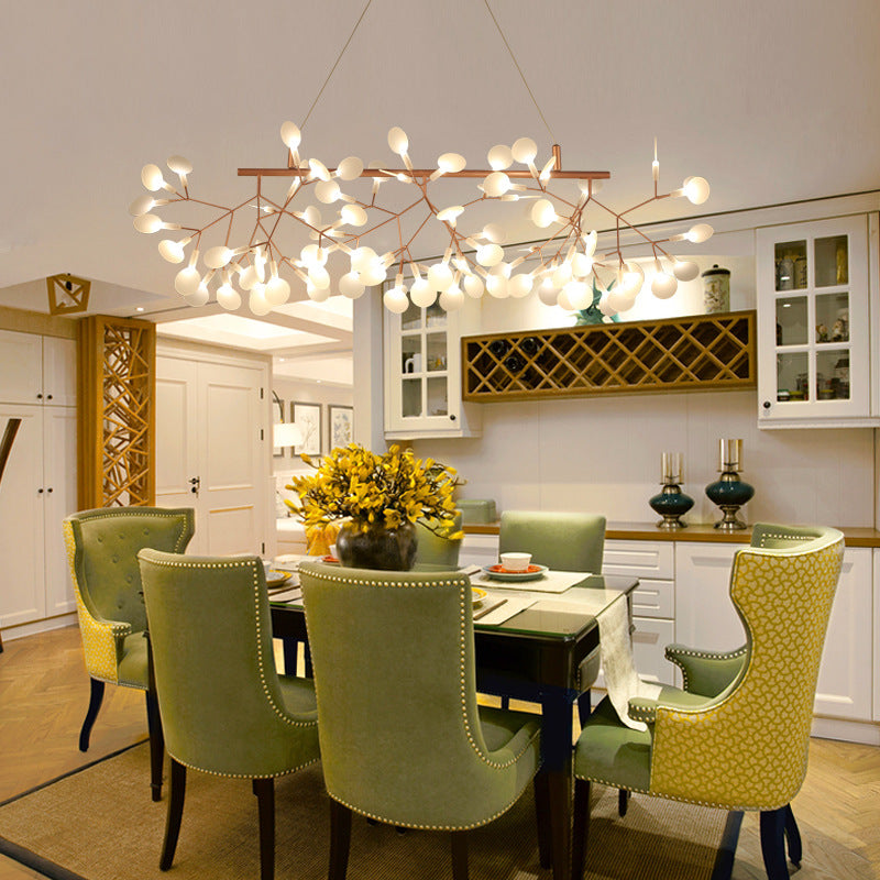 Gold de rosa contemporáneo lineal accesorios de iluminación de la isla lámpara de lámpara