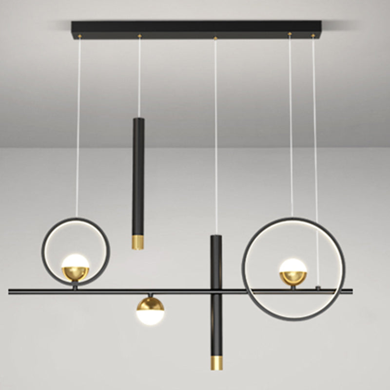 Idee per illuminazione dell'isola a led in metallo moderno lampada lampadario lineare per sala da pranzo