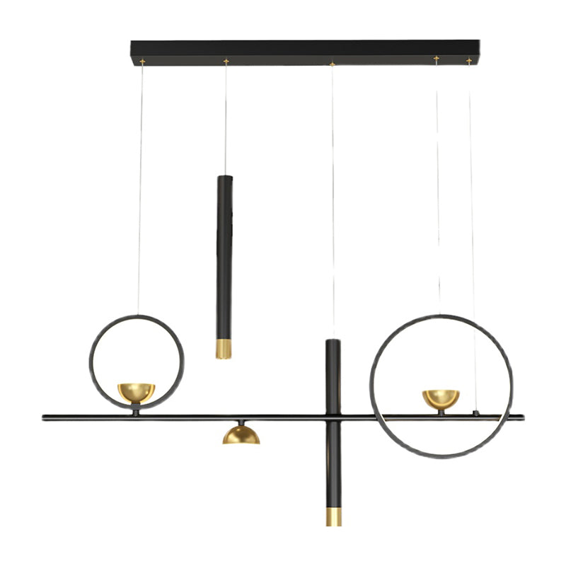 Idee per illuminazione dell'isola a led in metallo moderno lampada lampadario lineare per sala da pranzo