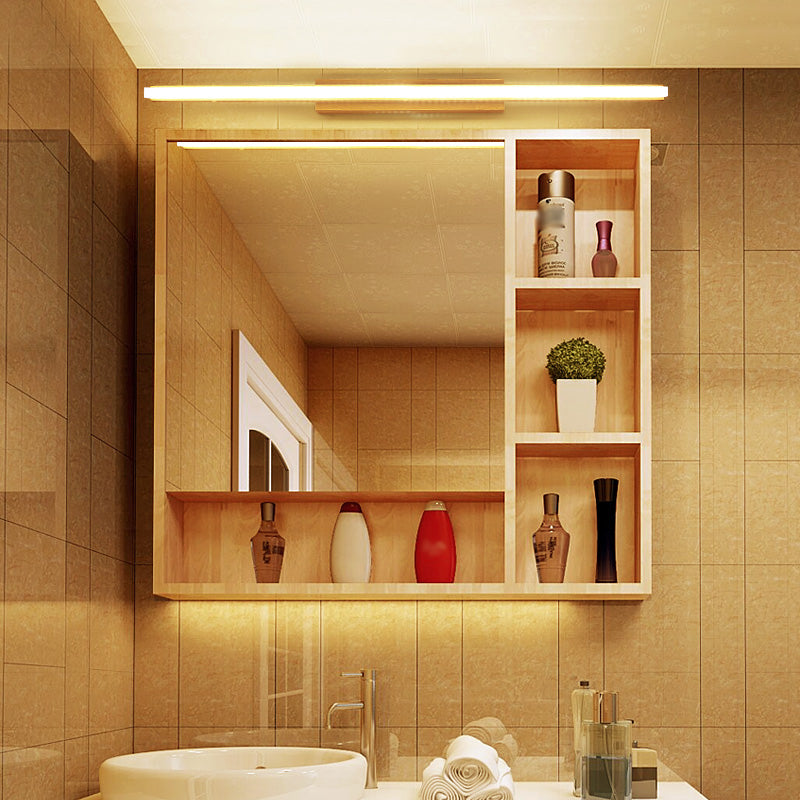 Lampe murale à LED de couleur de journal dans la lumière murale linéaire en bois de style concis moderne avec nuance acrylique