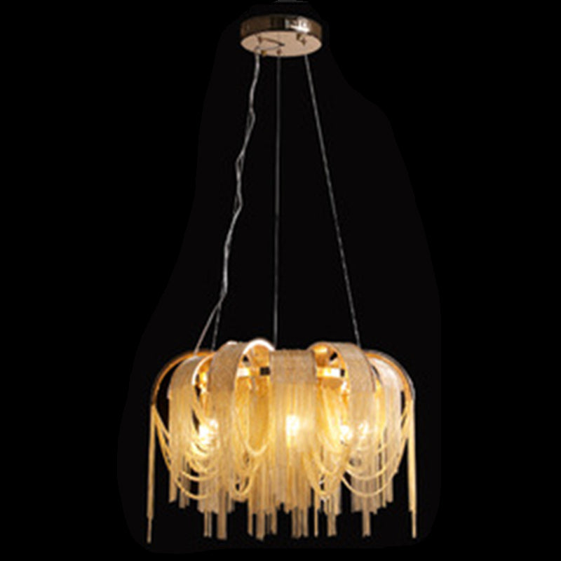 Modern Luxury Pendant Light Electroplate Metal Hanging Lamp with Aluminium Chain