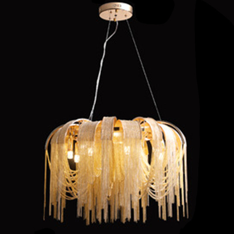 Modern Luxury Pendant Light Electroplate Metal Hanging Lamp with Aluminium Chain