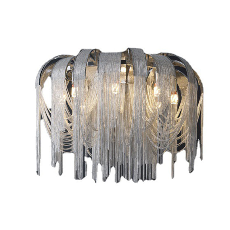 Modern Luxury Pendant Light Electroplate Metal Hanging Lamp with Aluminium Chain