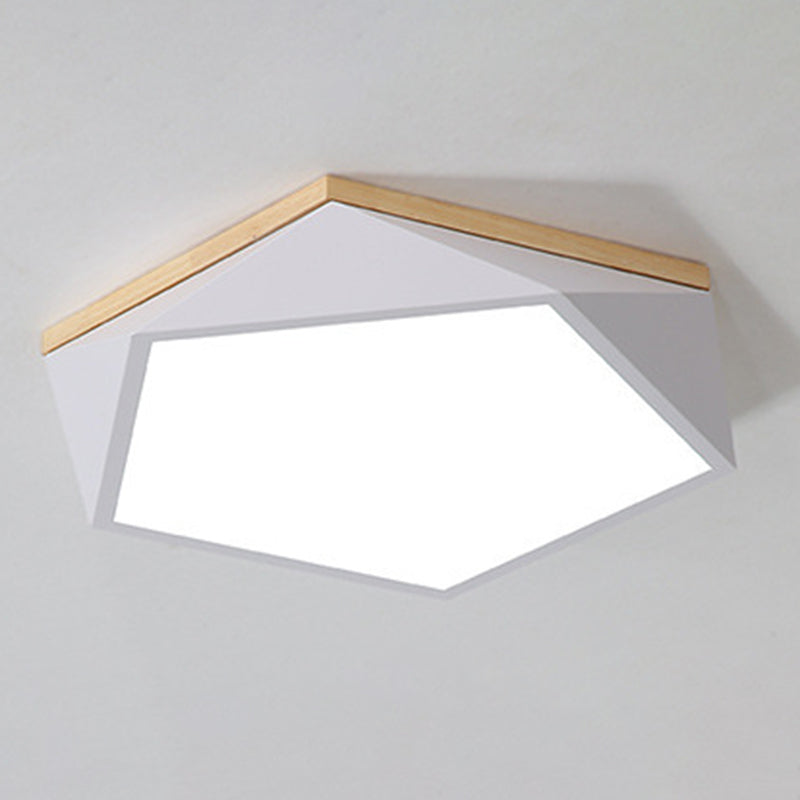 Moderne minimaliste LED géométrique Flush Mount Wrought Iron Ceiling Light with Acrylic Shade