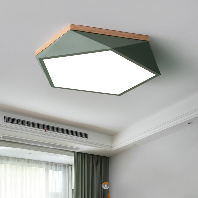 Moderne minimaliste LED géométrique Flush Mount Wrought Iron Ceiling Light with Acrylic Shade