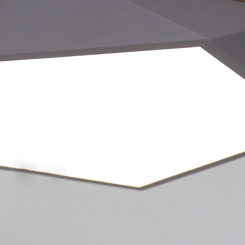 Moderne minimaliste LED géométrique Flush Mount Wrought Iron Ceiling Light with Acrylic Shade