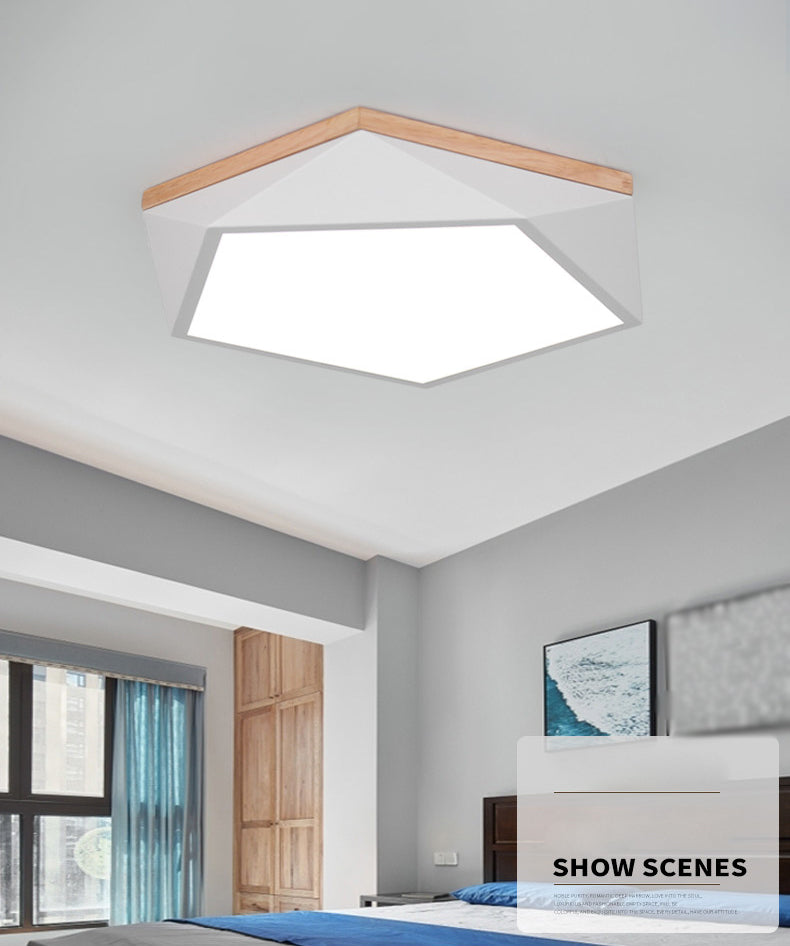 Moderne minimaliste LED géométrique Flush Mount Wrought Iron Ceiling Light with Acrylic Shade
