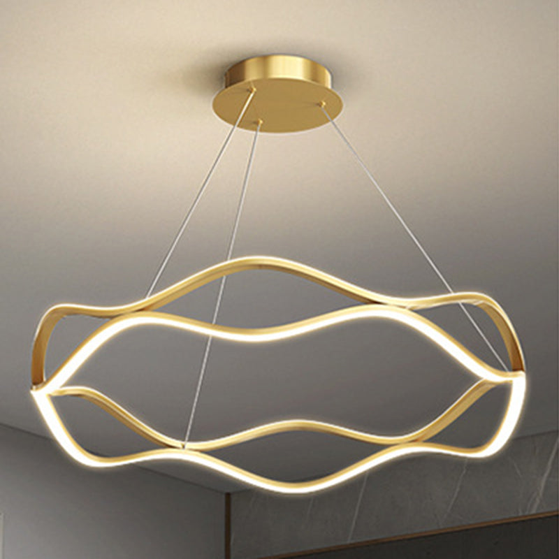 Modern Minimalist Linear LED Pendant Light Aluminium Indoor Hanging Lamp with Silicone Shade
