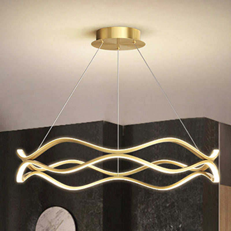 Modern Minimalist Linear LED Pendant Light Aluminium Indoor Hanging Lamp with Silicone Shade