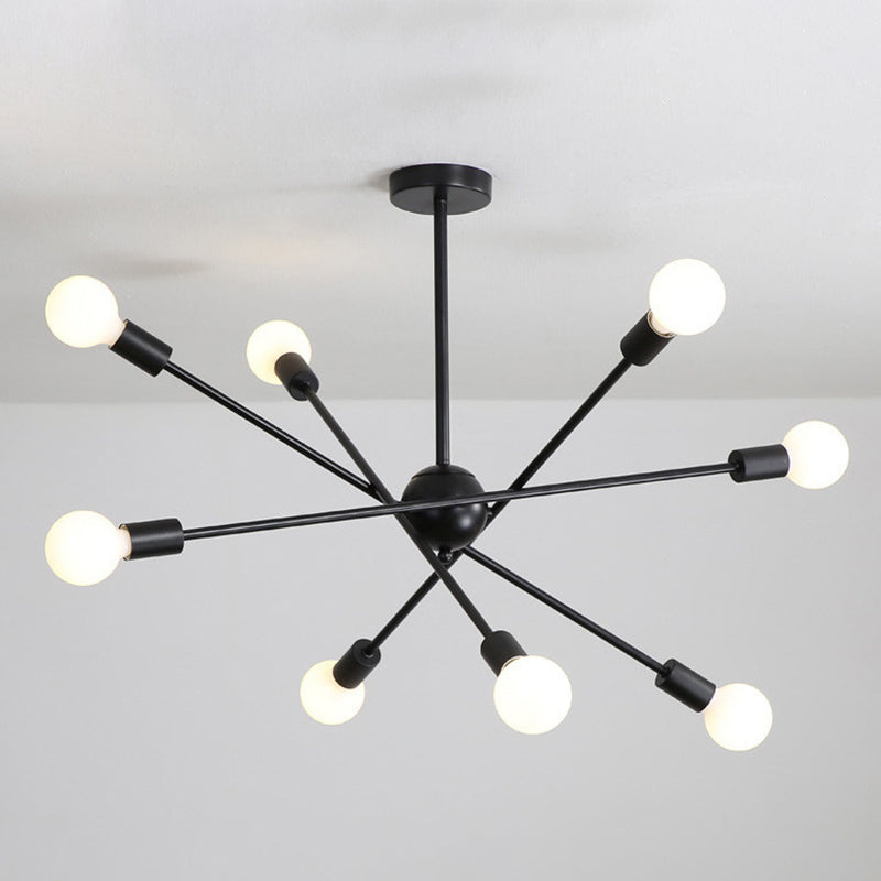 Lámparas de lámparas de hierro antiguo enchufe Starburst Chandelier para comedor