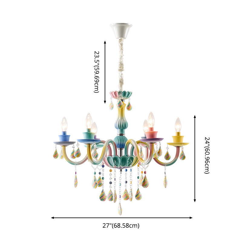 Multi Coloured Glass Pendant Light Sputnik Contemporary Ceiling Light for Living Room