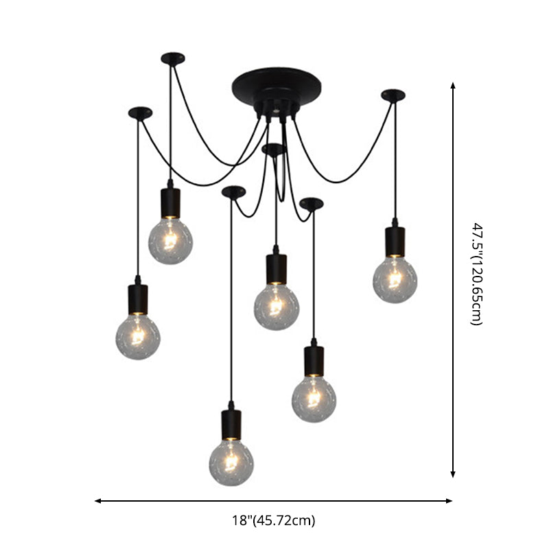 Bare Bulb Hanging Pendant Light Industrial Metal Pendant Lighting for Restaurant
