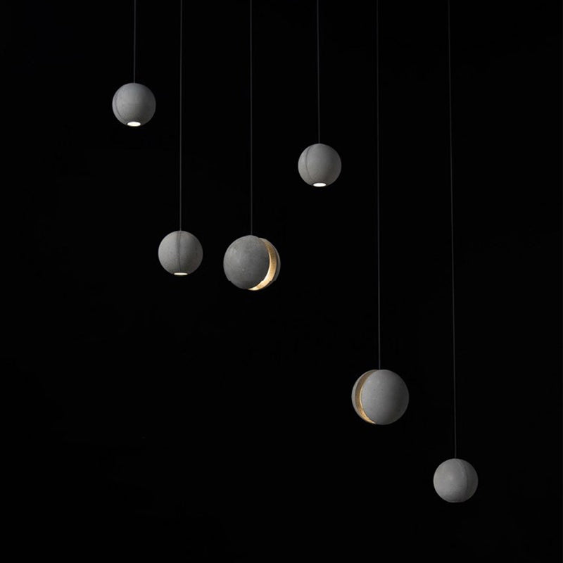 Modern Simplicity Round Ceiling Chandelier Cement Hanging Light for Living Room