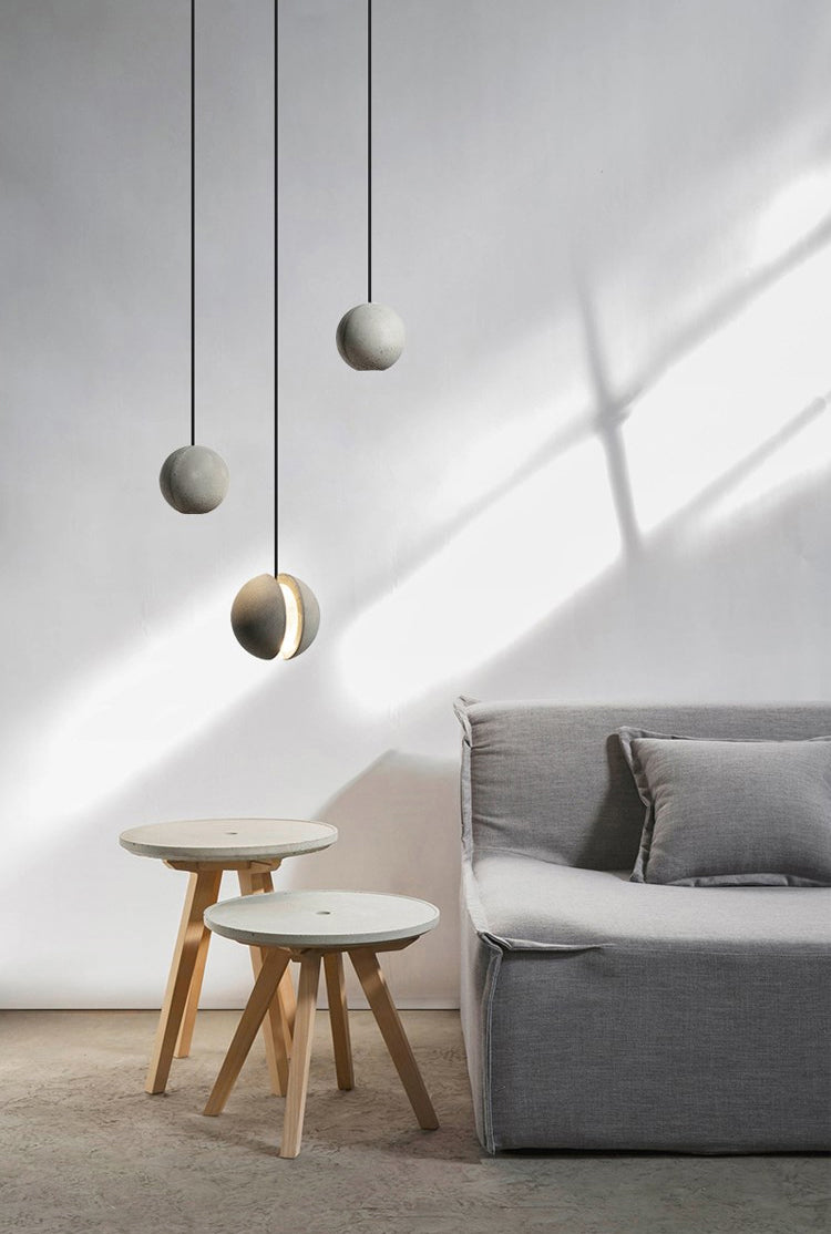 Modern Simplicity Round Ceiling Chandelier Cement Hanging Light for Living Room