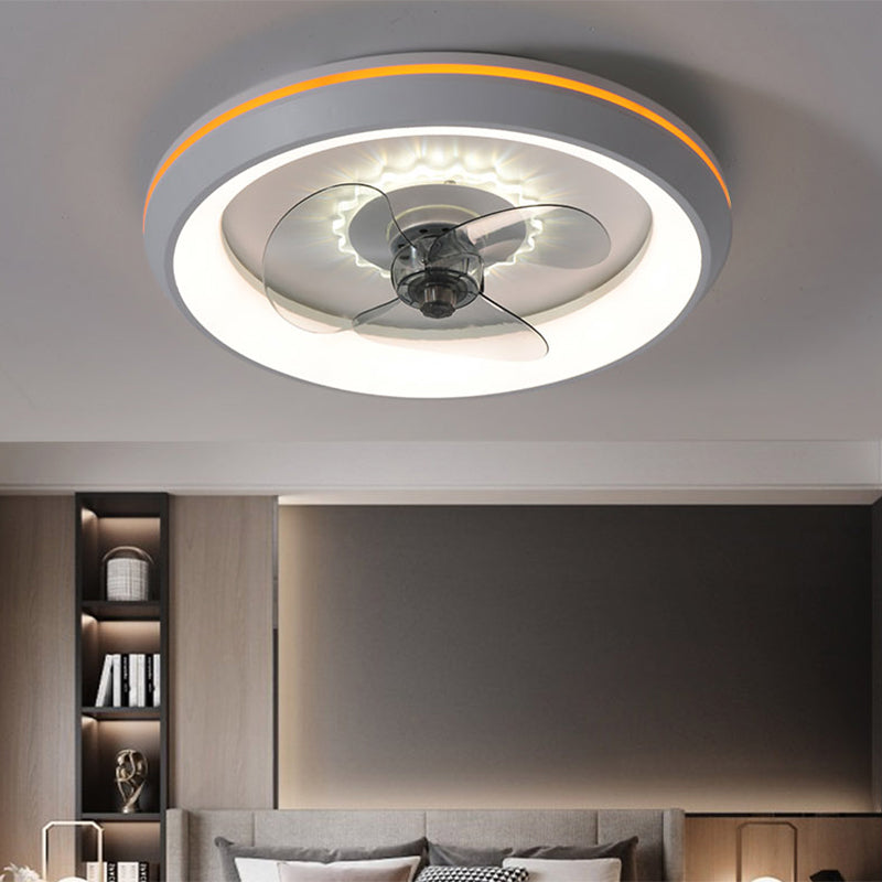 3 Klingen runde Deckenventilator Beleuchtung Nordisches Acrylschlafzimmer LED -LED -LED -Leuchte Leuchte