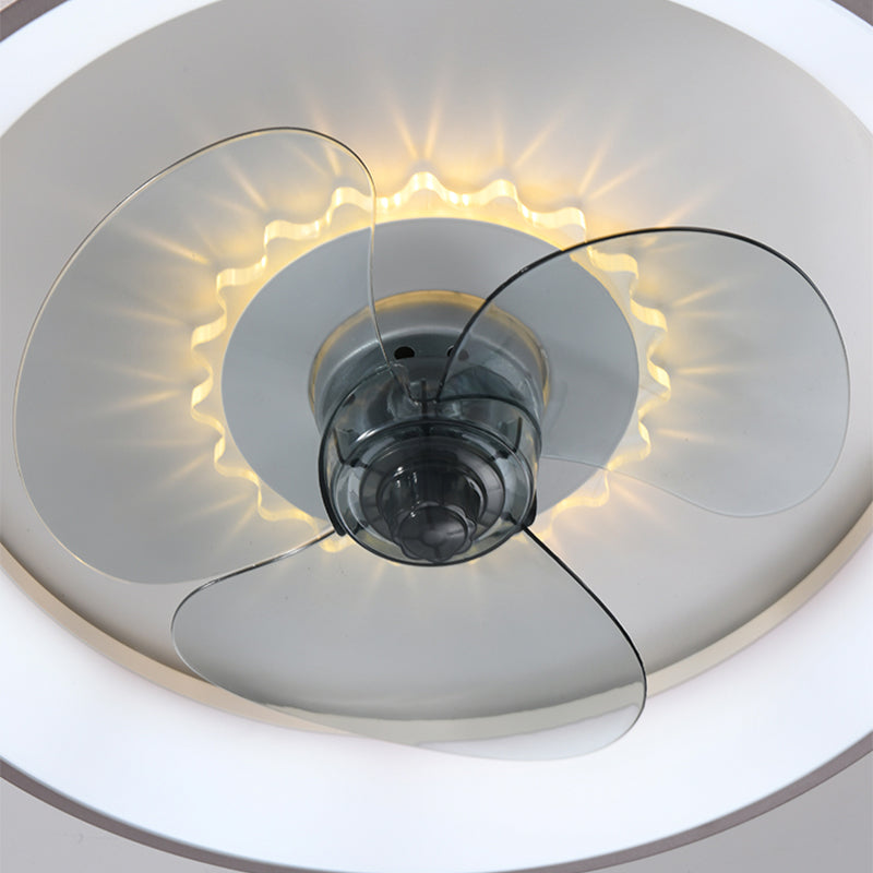 3 Klingen runde Deckenventilator Beleuchtung Nordisches Acrylschlafzimmer LED -LED -LED -Leuchte Leuchte