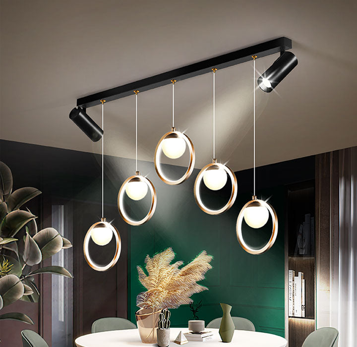 Linear Metal LED Island Light Fixture New Modern Spotlight Ceiling Pendant Light for Dining Room