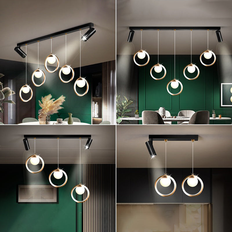 Linear Metal LED Island Light Fixture New Modern Spotlight Ceiling Pendant Light for Dining Room