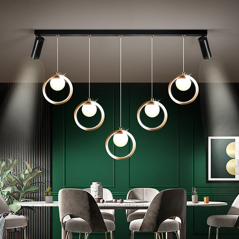 Linear Metal LED Island Light Fixture New Modern Spotlight Ceiling Pendant Light for Dining Room