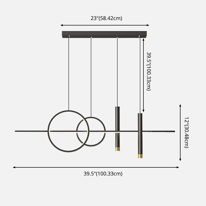 Blue New Modern LED Island Lighting Linear Clear Glass Chandelier Light Fixture for Dining Room