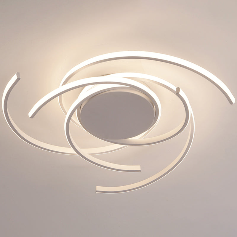 Contemporary LED Close to Ceiling Lighting Curved Close to Ceiling Lamp with Metal Shade