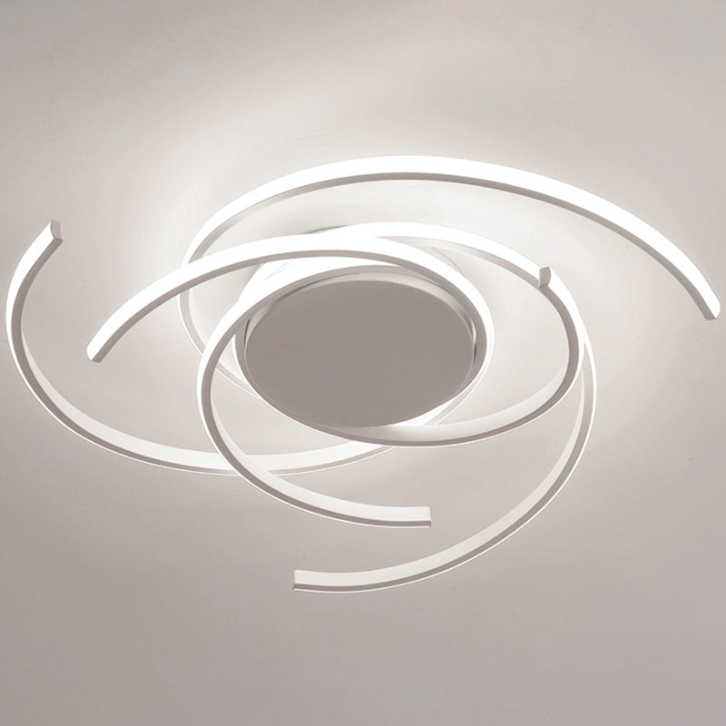 Contemporary LED Close to Ceiling Lighting Curved Close to Ceiling Lamp with Metal Shade