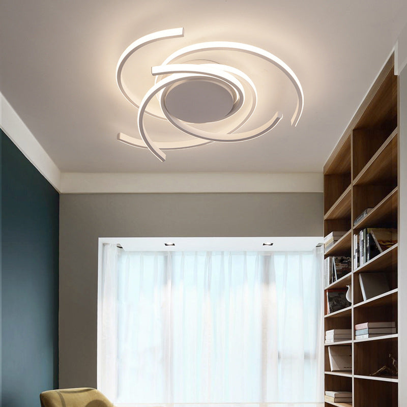 Contemporary LED Close to Ceiling Lighting Curved Close to Ceiling Lamp with Metal Shade