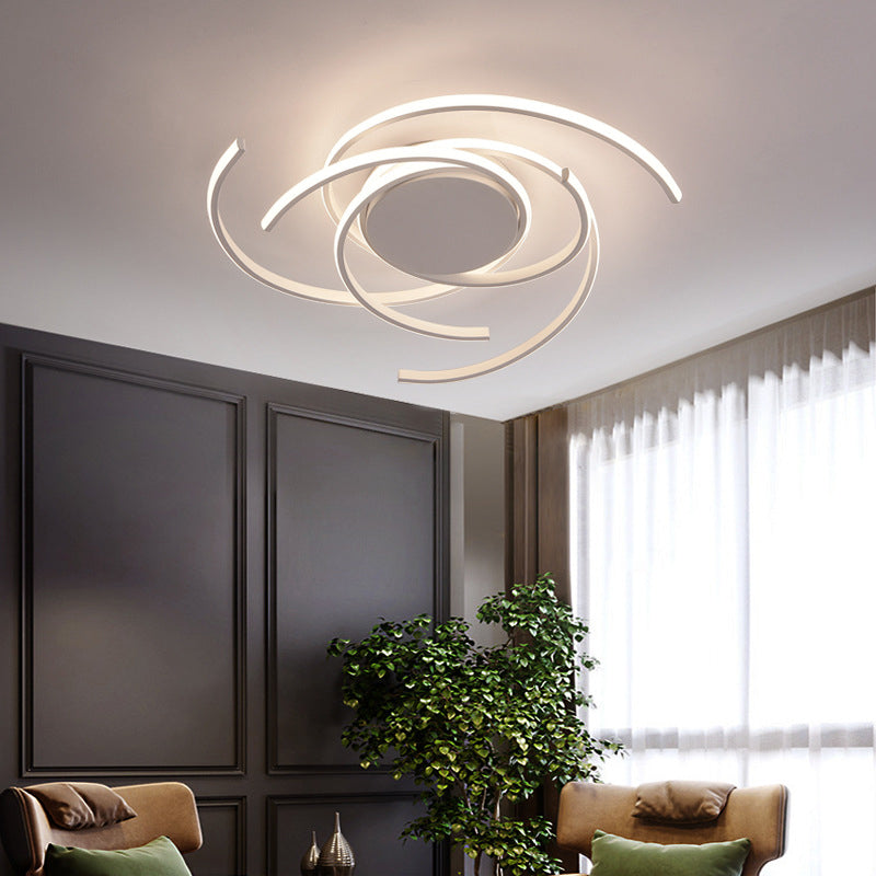Contemporary LED Close to Ceiling Lighting Curved Close to Ceiling Lamp with Metal Shade