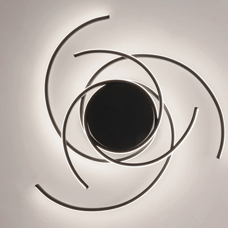 Contemporary LED Close to Ceiling Lighting Curved Close to Ceiling Lamp with Metal Shade