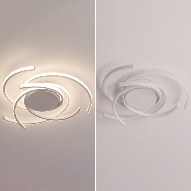 Contemporary LED Close to Ceiling Lighting Curved Close to Ceiling Lamp with Metal Shade