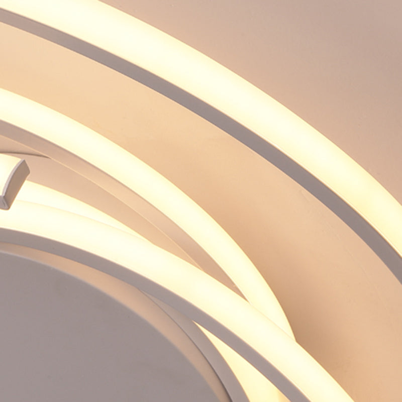 Contemporary LED Close to Ceiling Lighting Curved Close to Ceiling Lamp with Metal Shade