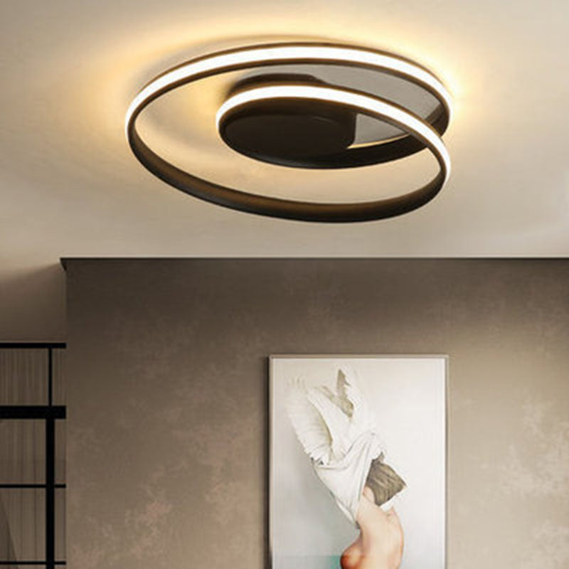 Silica Gel LED Semi Flush Mount in Modern Simplicity Aluminium Linear Ceiling Light for Corridor
