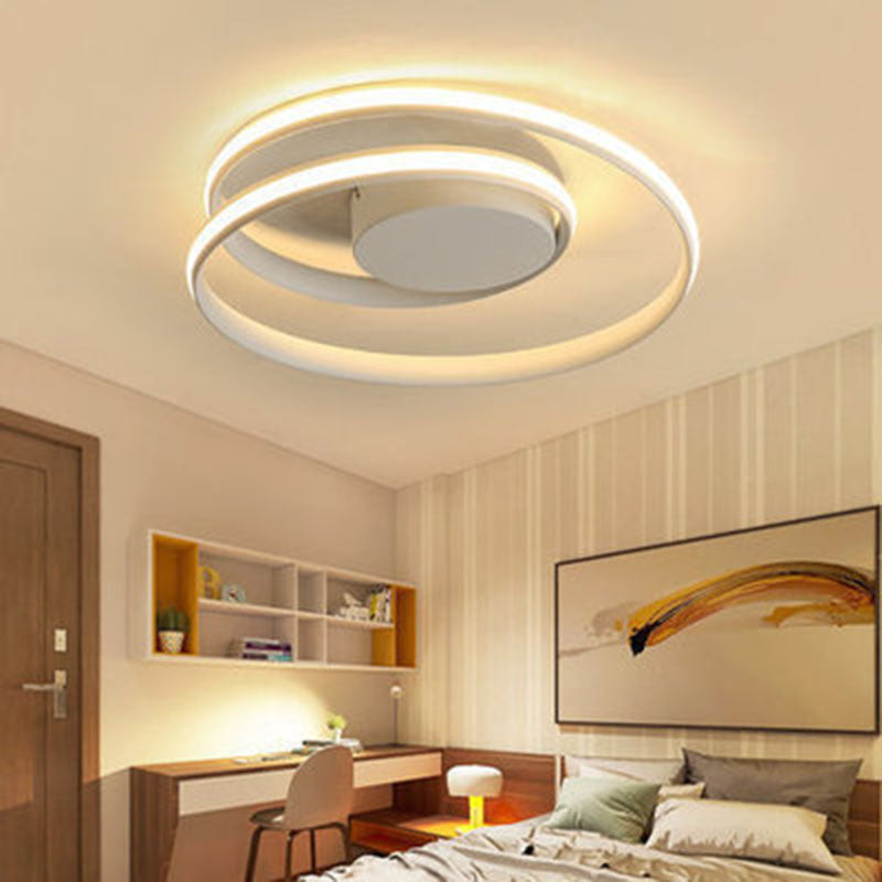 Silica Gel LED Semi Flush Mount in Modern Simplicity Aluminium Linear Ceiling Light for Corridor