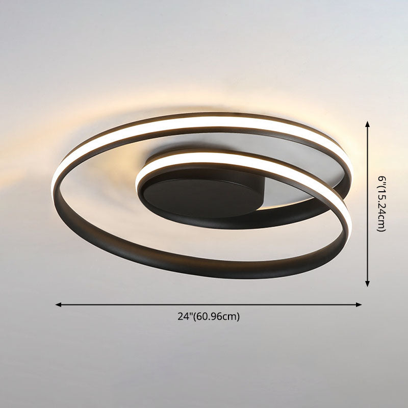 Silica Gel LED Semi Flush Mount in Modern Simplicity Aluminium Linear Ceiling Light for Corridor
