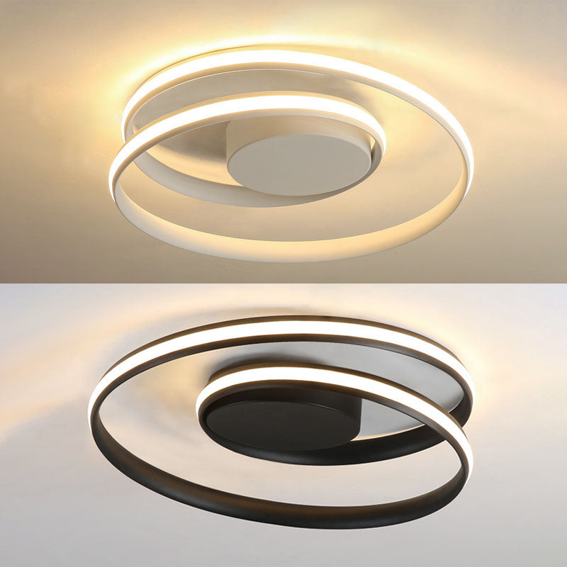 Silica Gel LED Semi Flush Mount in Modern Simplicity Aluminium Linear Ceiling Light for Corridor