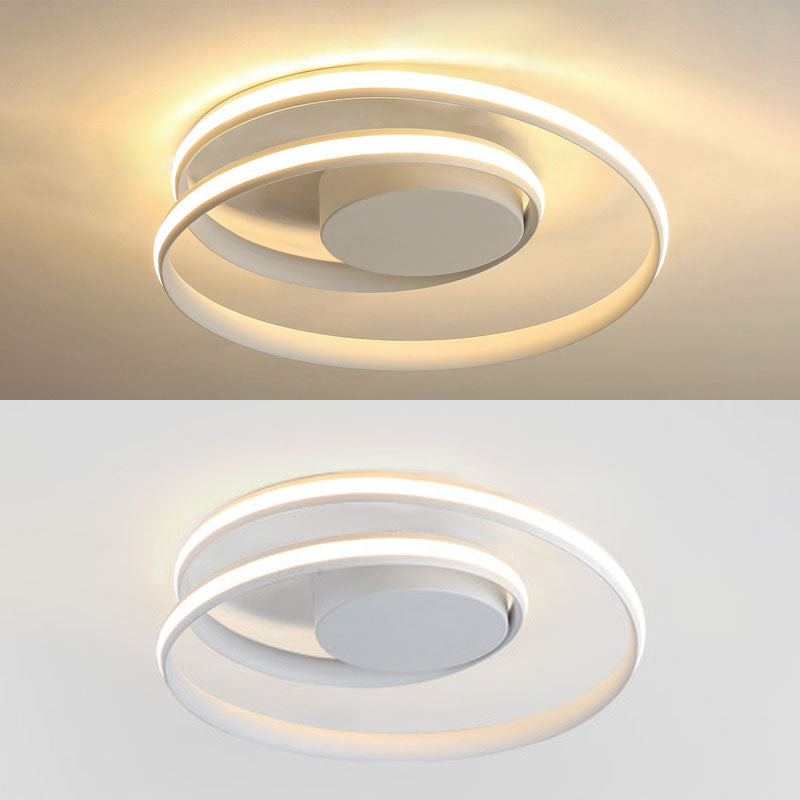 Silica Gel LED Semi Flush Mount in Modern Simplicity Aluminium Linear Ceiling Light for Corridor