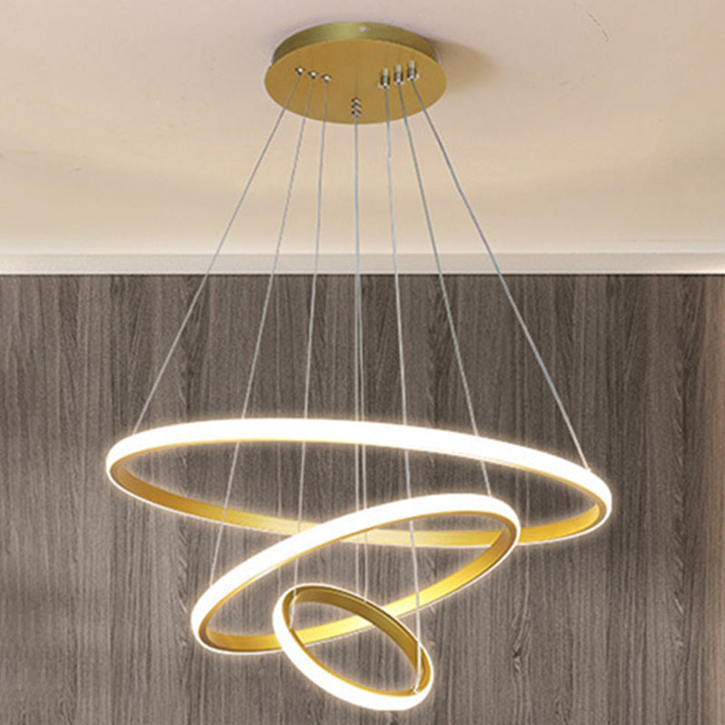 Orbicular Living Room Chandelier Lamp Metal LED Minimalist Suspension Pendant Light