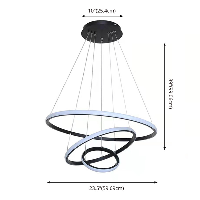 Orbicular Living Room Chandelier Lamp Metal LED Minimalist Suspension Pendant Light